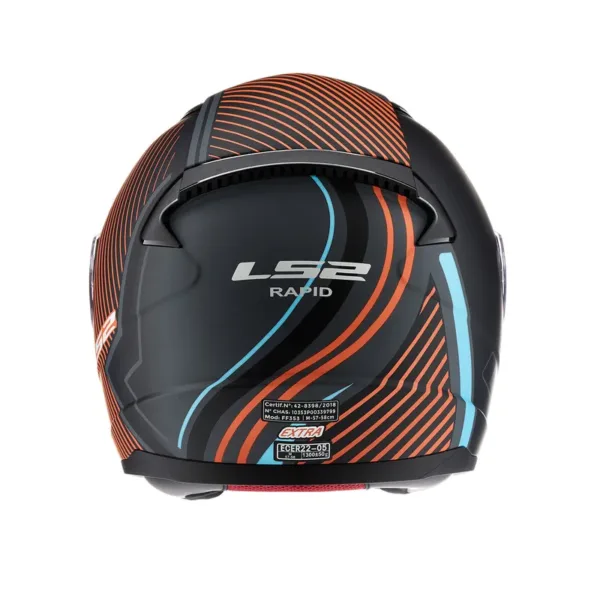 Casco LS2 353 Rapid Extra Gris Naranja - Imagen 3