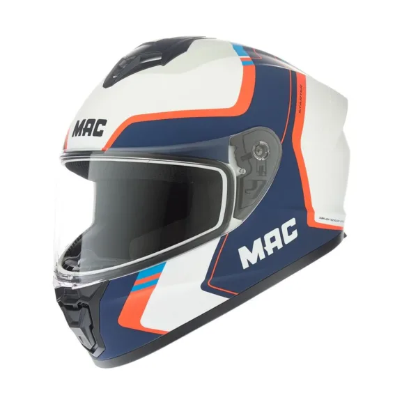 Casco Mac 801 Starter Qurbik Blanco Rojo Azul
