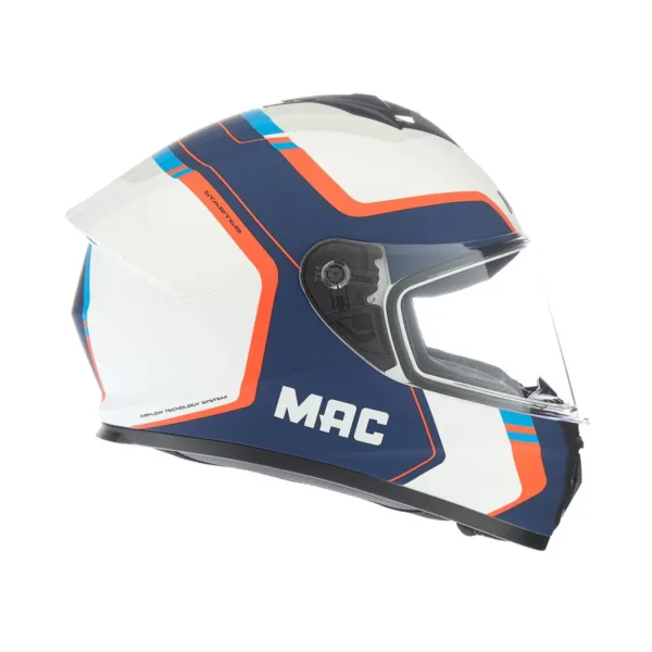 Casco Mac 801 Starter Qurbik Blanco Rojo Azul - Imagen 4