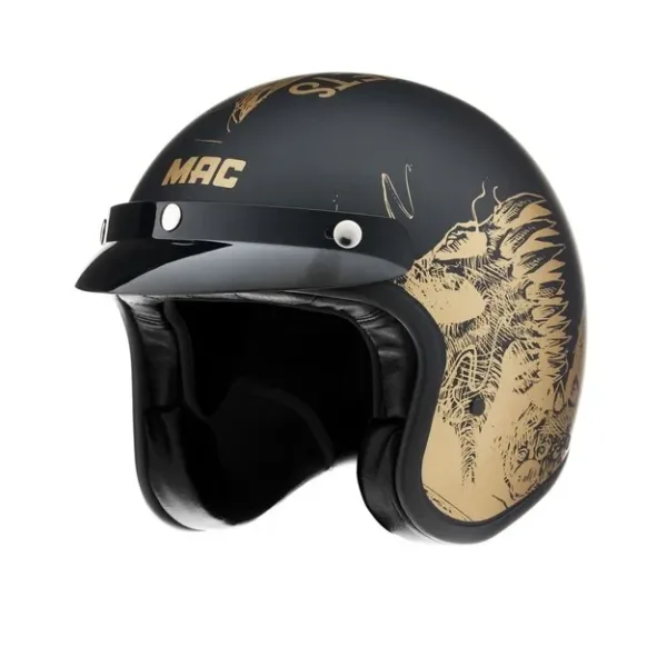 Casco Mac 181 Nekrus Negro / Dorado / Brillo (copia)
