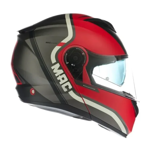 Casco MAC 908 Albarn Negro Rojo Mate - Imagen 2