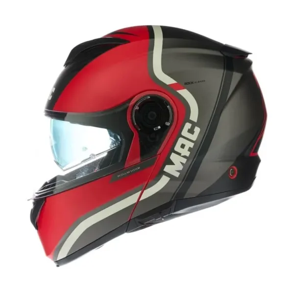 Casco MAC 908 Albarn Negro Rojo Mate - Imagen 4