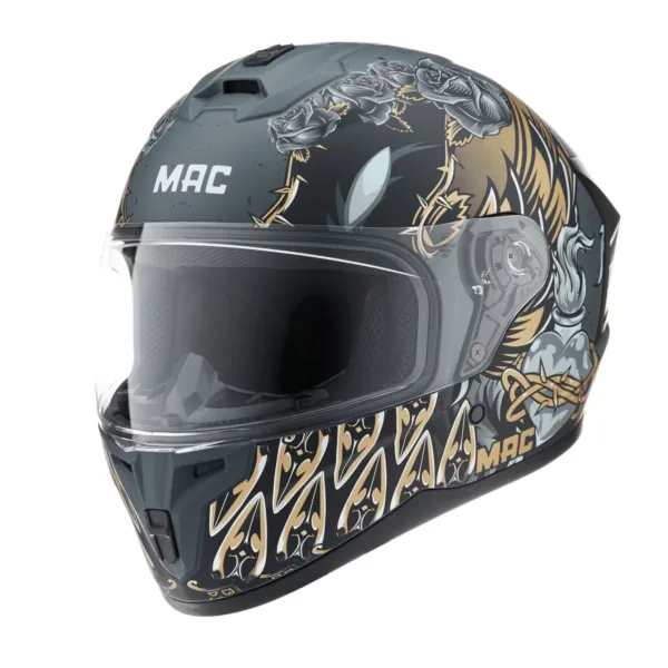 Casco Mac 070 Volt Lovepredator Negro Dorado