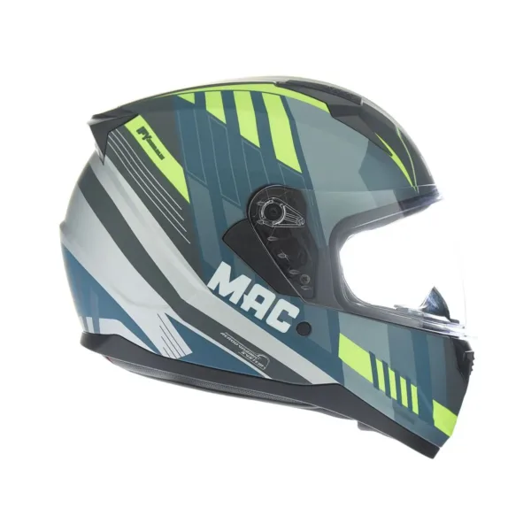 Casco Mac M67 Bass Weez Azul Amarillo Mate - Imagen 4