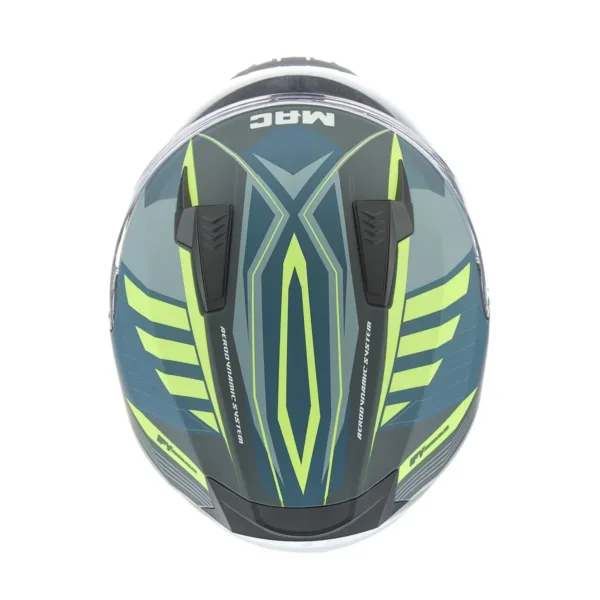 Casco Mac M67 Bass Weez Azul Amarillo Mate - Imagen 5