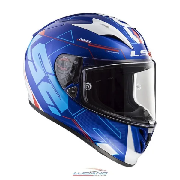 Casco LS2 323 Arrow R Evo Techno Blanco / Azul - Imagen 2