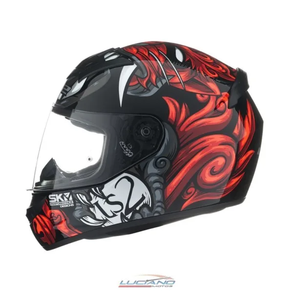 Casco LS2 352 Rookie Foo Dog Negro / Rojo - Imagen 3