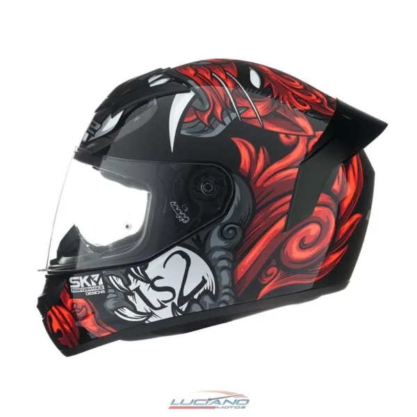 Casco LS2 352 Rookie Foo Dog Negro / Rojo - Imagen 5