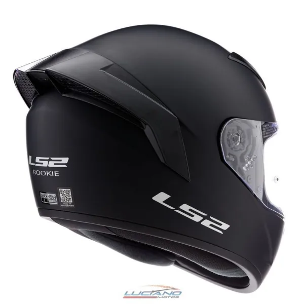 Casco LS2 352 Rookie Mono Mate Negro con Spoiler - Imagen 2