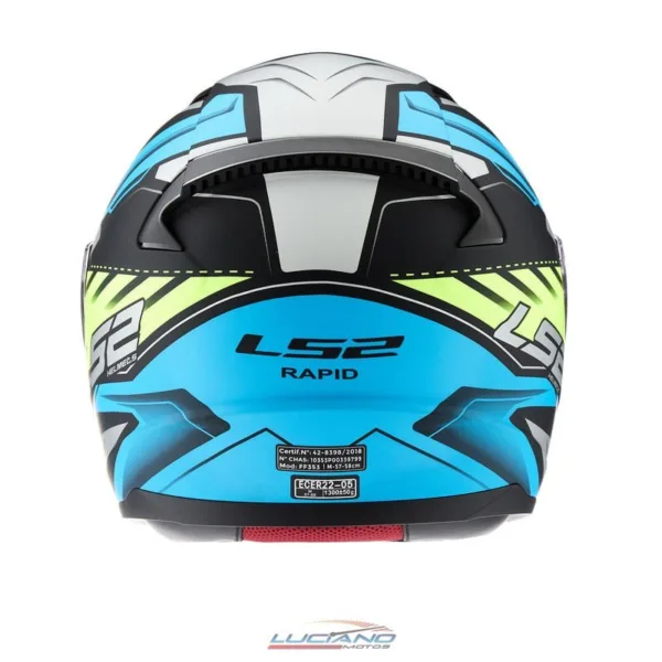 Casco LS2 353 Rapid Gale Mate Negro / Azul / Amarillo - Imagen 5