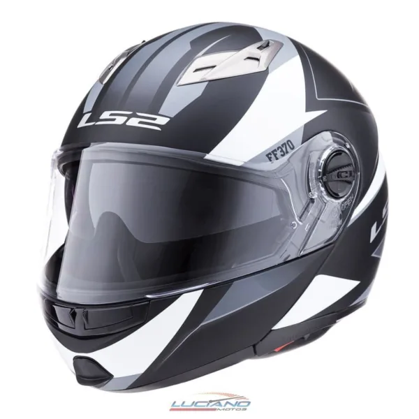 Casco LS2 370 Easy Stripe Negro / Blanco - Imagen 3