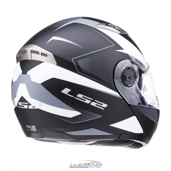 Casco LS2 370 Easy Stripe Negro / Blanco - Imagen 4