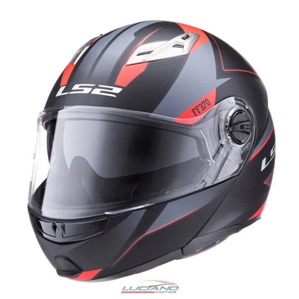 Casco LS2 370 Easy Stripe Negro / Rojo - Imagen 3