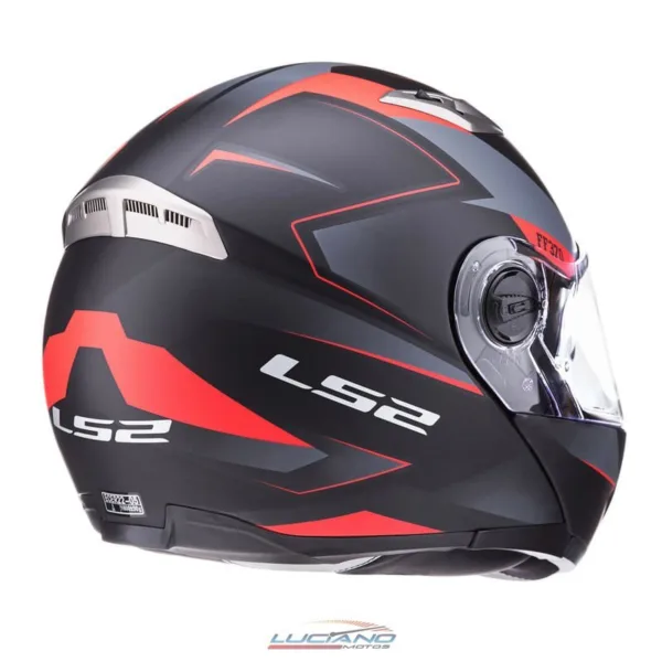 Casco LS2 370 Easy Stripe Negro / Rojo - Imagen 4