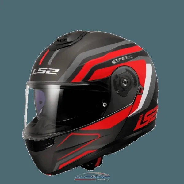 Casco LS2 908 Strobe Phantom Tit Gris / Rojo
