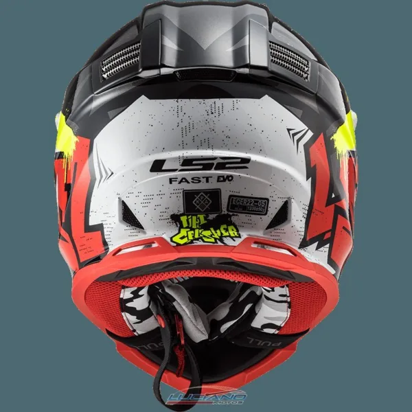 Casco LS2 MX437 Fast Evo Crusher Negro / Rojo Mate - Imagen 3