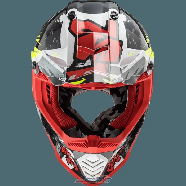 Casco LS2 MX437 Fast Evo Crusher Negro / Rojo Mate - Imagen 4