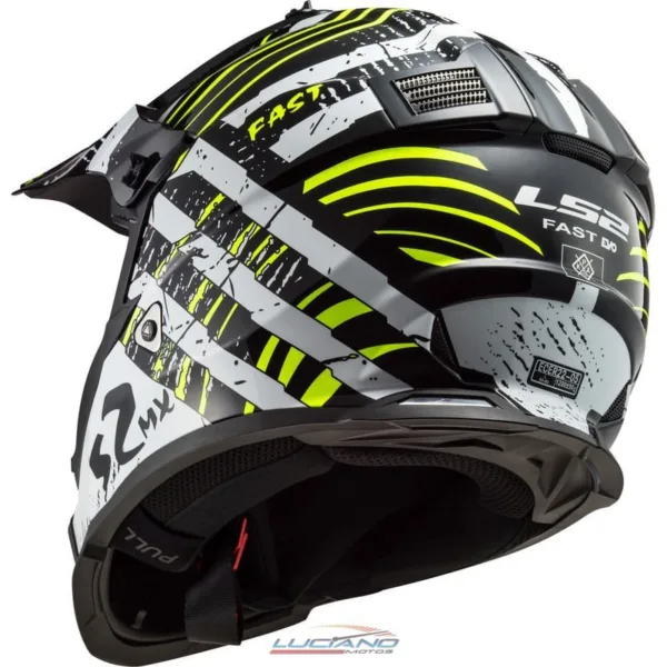 Casco LS2 MX437 Fast Evo Verve Negro / Blanco Mate - Imagen 2