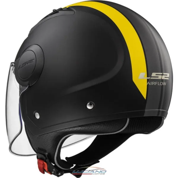Casco LS2 Of562 Airflow Metropolis Negro / Amarillo Mate - Imagen 2