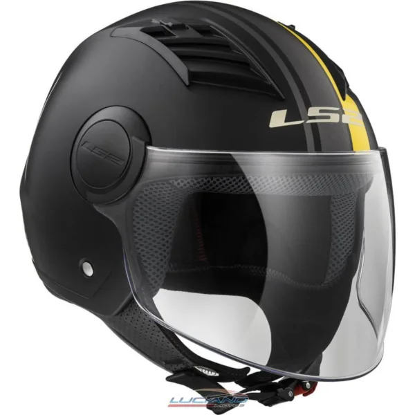 Casco LS2 Of562 Airflow Metropolis Negro / Amarillo Mate - Imagen 6