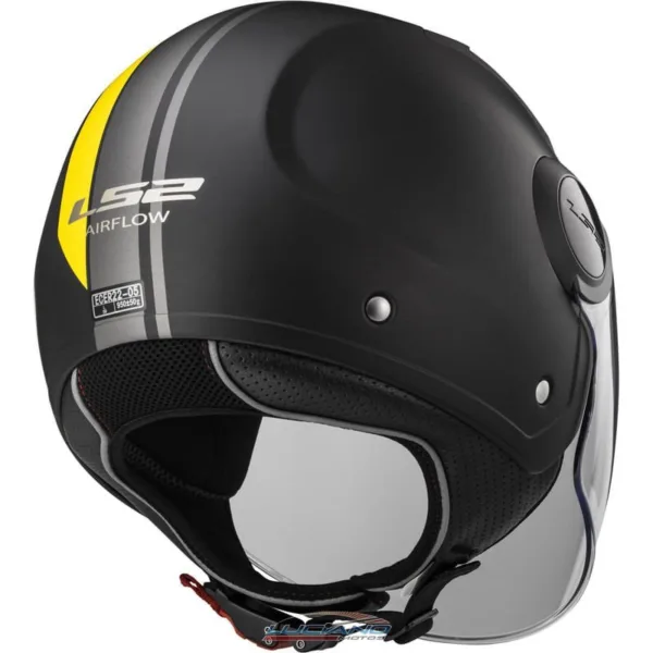 Casco LS2 Of562 Airflow Metropolis Negro / Amarillo Mate - Imagen 10