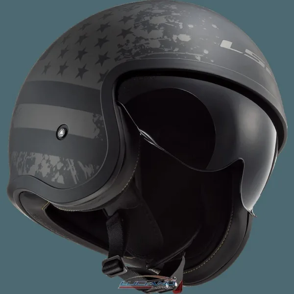 Casco LS2 Of599 Spitfire Flag Negro Mate - Imagen 4