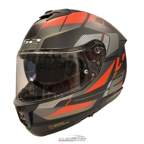 Casco Ls2 Stream II 808 Road Titanium / Gris / Rojo