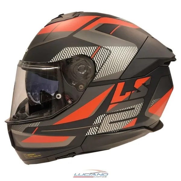 Casco Ls2 Stream II 808 Road Titanium / Gris / Rojo - Imagen 3
