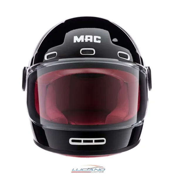 Casco Mac 006 Rooster Stripe Negro / Blanco / Brillo - Imagen 2