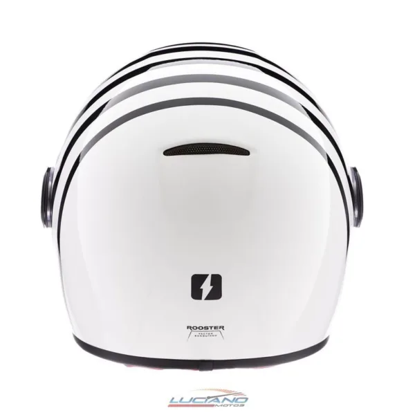 Casco Mac 006 Rooster Stripe Negro / Blanco / Brillo - Imagen 5