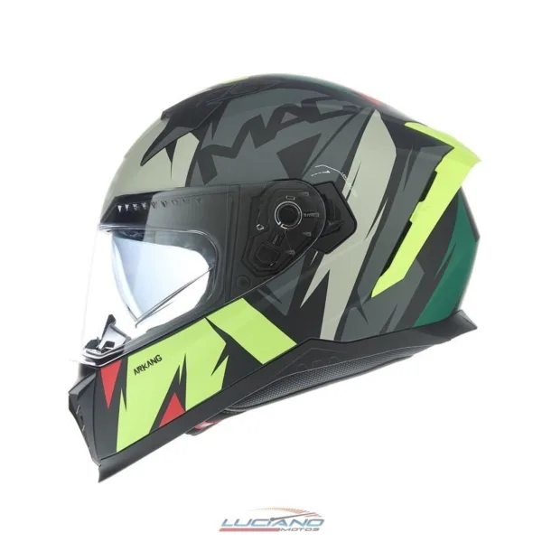 Casco Mac 069 Force Arkang Gris / Amarillo / Verde - Imagen 2