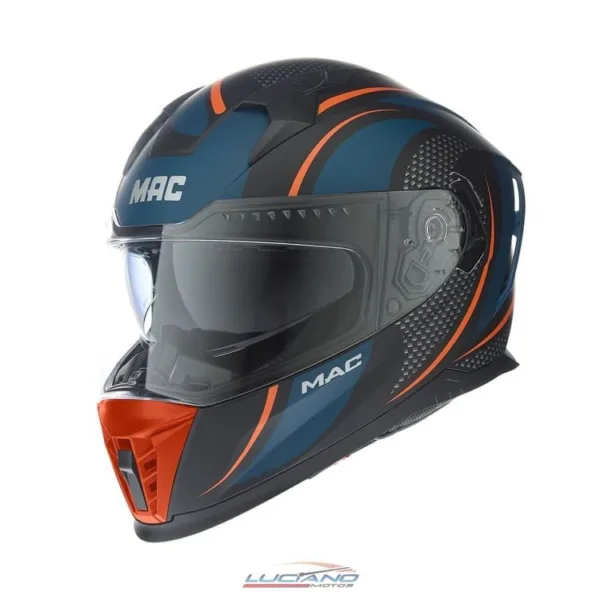Casco Mac 069 Force Cirkus Negro / Azul / Mate