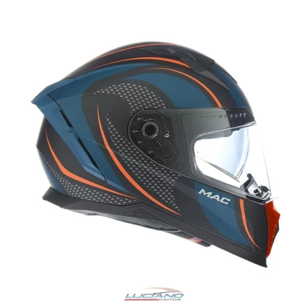 Casco Mac 069 Force Cirkus Negro / Azul / Mate - Imagen 2