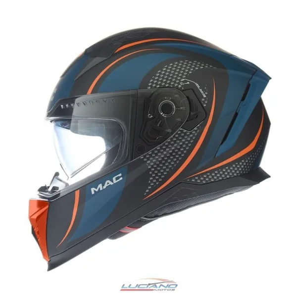 Casco Mac 069 Force Cirkus Negro / Azul / Mate - Imagen 4