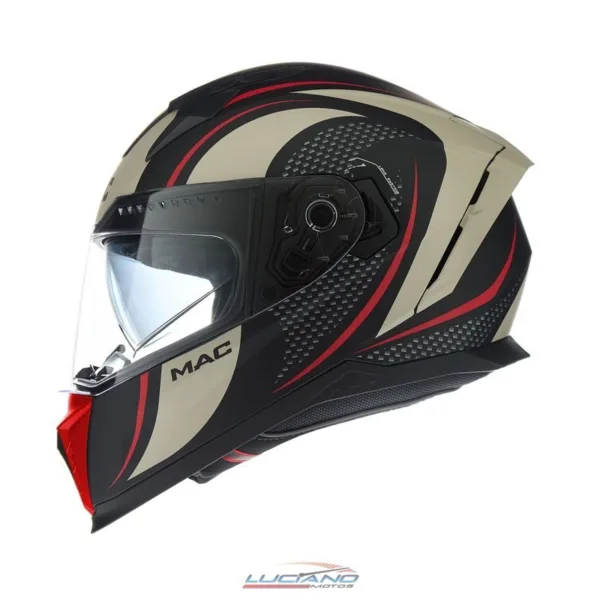 Casco Mac 069 Force Negro / Beige - Imagen 3