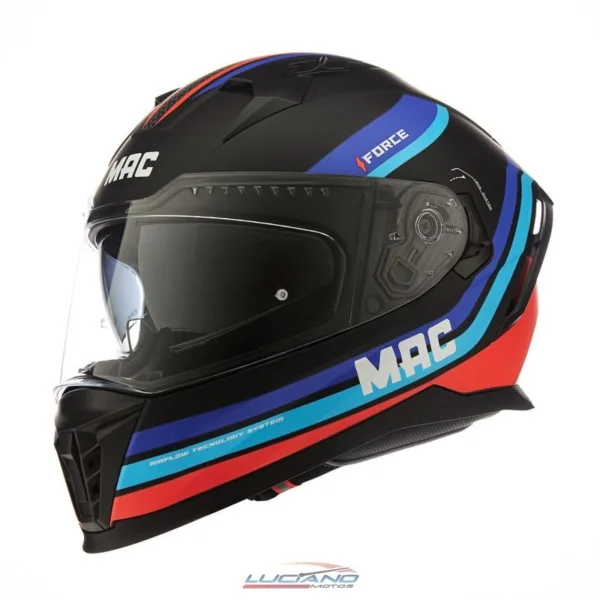Casco MAC 069 Force Ottis Azul / Rojo / Mate