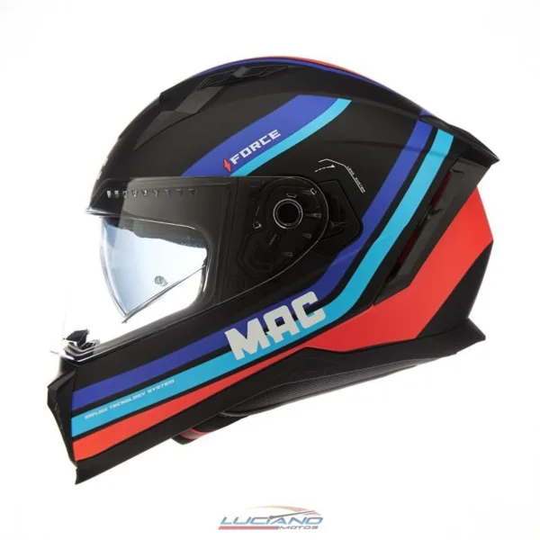Casco MAC 069 Force Ottis Azul / Rojo / Mate - Imagen 3