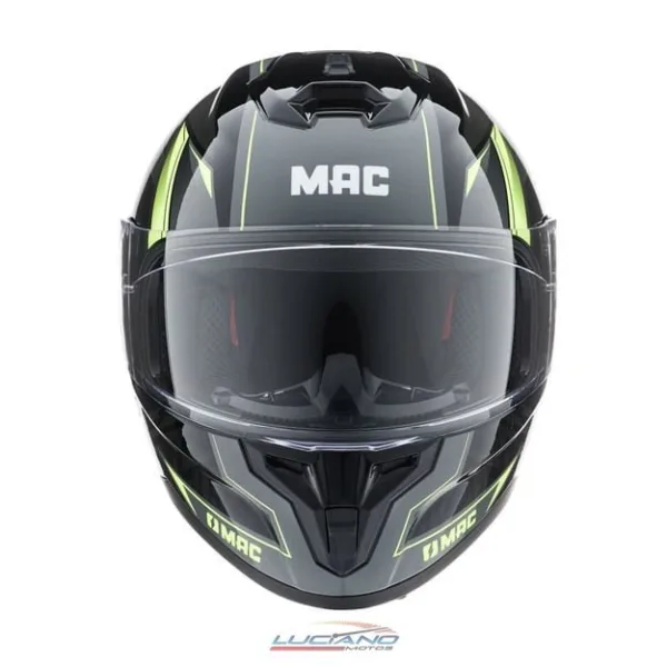 Casco Mac 070 Volt Komak Negro / Amarillo / Brillo - Imagen 2