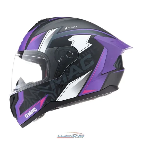 Casco Mac 070 Volt Komak Negro / Violeta / Mate - Imagen 2