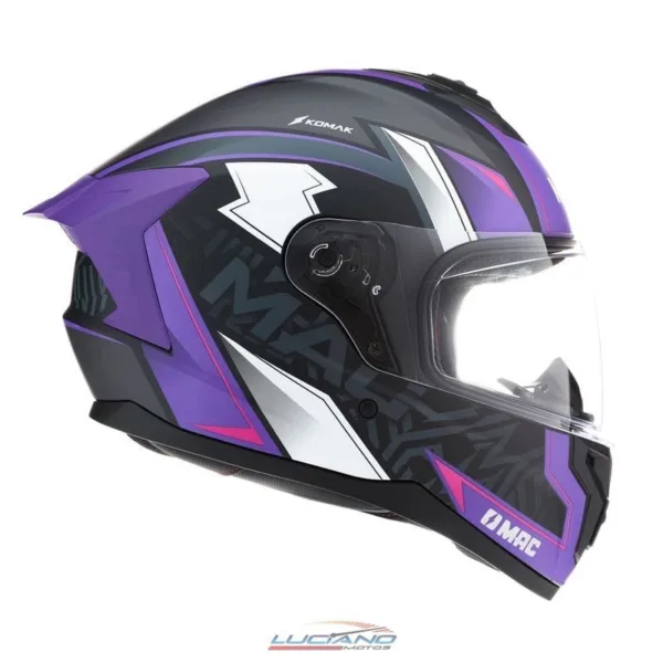 Casco Mac 070 Volt Komak Negro / Violeta / Mate - Imagen 3