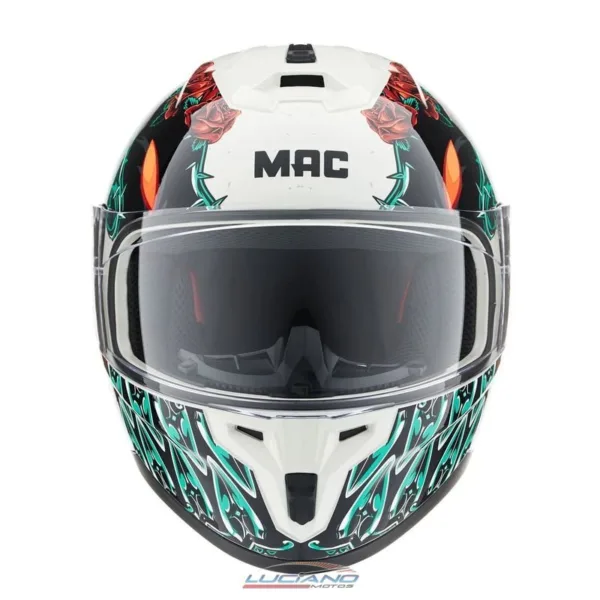 Casco Mac 070 Volt Lovepredator Verde / Beige / Brillo - Imagen 3