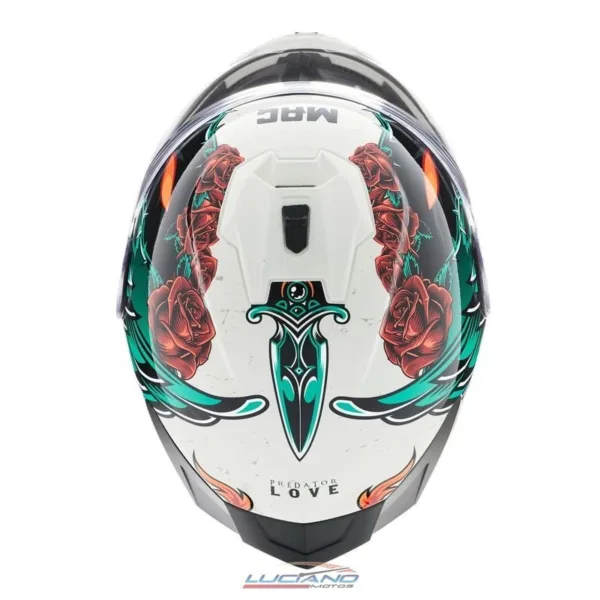 Casco Mac 070 Volt Lovepredator Verde / Beige / Brillo - Imagen 5