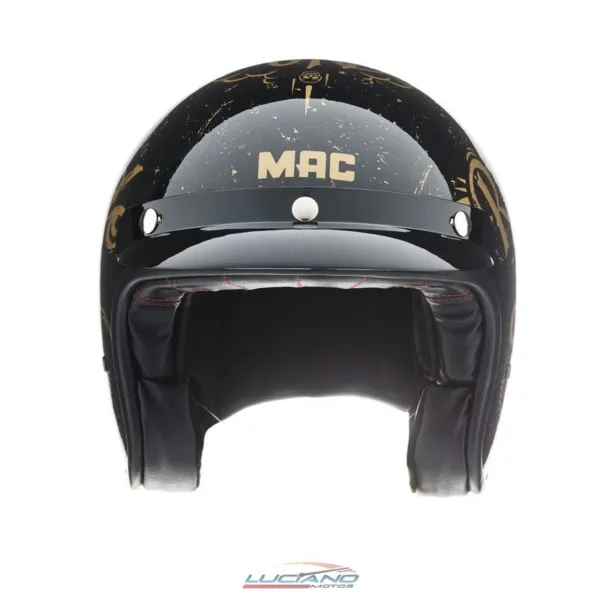 Casco Mac 181 Bowie Lucky Negro / Dorado / Brillo - Imagen 2