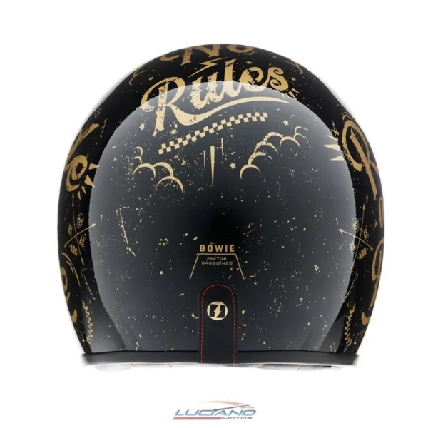 Casco Mac 181 Bowie Lucky Negro / Dorado / Brillo - Imagen 5
