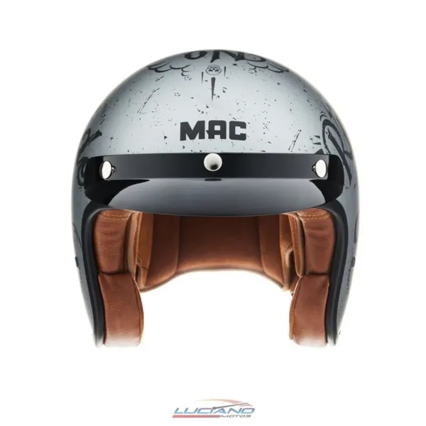 Casco Mac 181 Bowie Lucky Negro / Plateado / Mate - Imagen 2