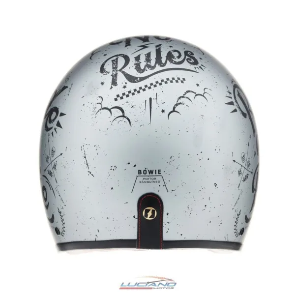 Casco Mac 181 Bowie Lucky Negro / Plateado / Mate - Imagen 5