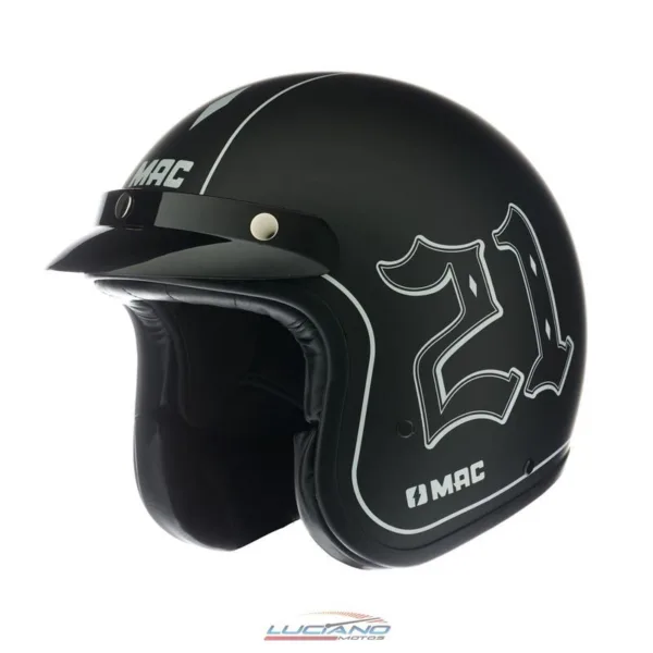 Casco Mac 181 Bowie Twenty One Negro Mate