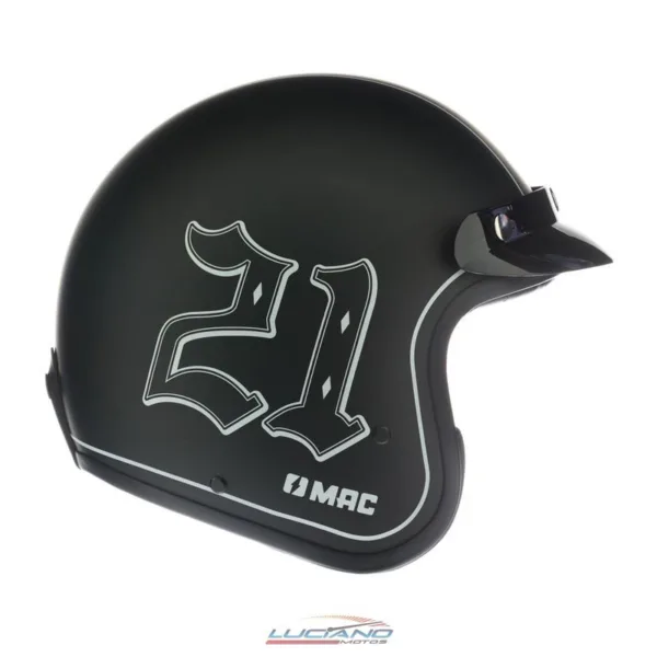 Casco Mac 181 Bowie Twenty One Negro Mate - Imagen 5