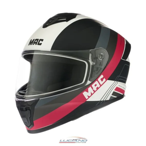 Casco Mac 801 Starter Winexzor Blanco / Rosa / Mate