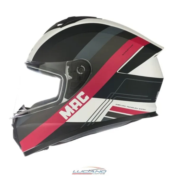 Casco Mac 801 Starter Winexzor Blanco / Rosa / Mate - Imagen 2